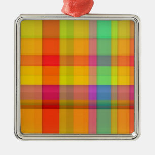 Abstract Regenboog Rasterontwerp Metalen Ornament