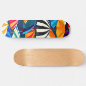 Abstract Regenboog Strandparasol Persoonlijk Skateboard (Horizontaal)
