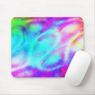 Abstract regenboog stromend streepontwerp muismat