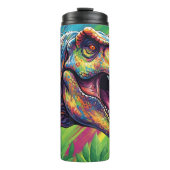 Abstract Regenboog T-Rex Brullende Kunst Thermosbeker (Voorkant)