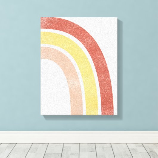 Abstract regenboog uit het midden van de eeuw canvas afdruk (Insitu (Houten vloer))