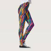 Abstract regenboog zebrapatroon leggings (Rechts)