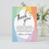 Abstract regenboogBaby shower Bedankkaart (Staand voorkant)