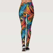 Abstract regenboogbladpatroon leggings (Achterkant)