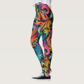 Abstract regenboogbladpatroon leggings (Links)