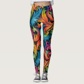 Abstract regenboogbladpatroon leggings (Voorkant)