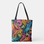 Abstract regenboogbladpatroon tote bag (Achterkant)