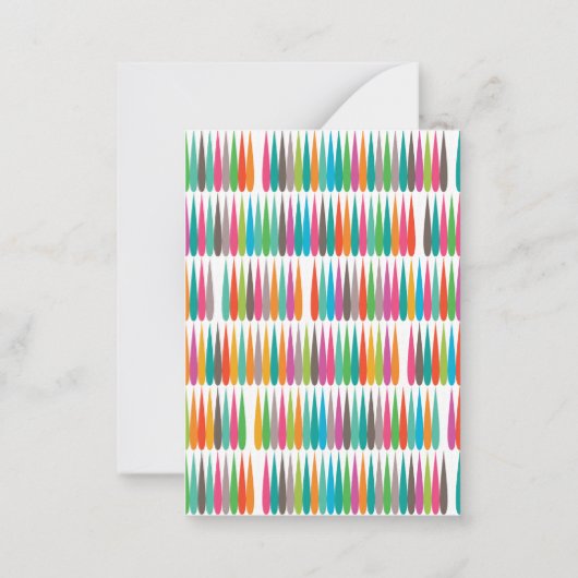 Abstract regenboogdruppels patroon Aangepaste naam Notitiekaartje (Achterkant)