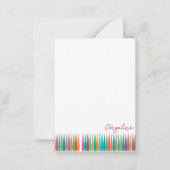 Abstract regenboogdruppels patroon Aangepaste naam Notitiekaartje (Voorkant)