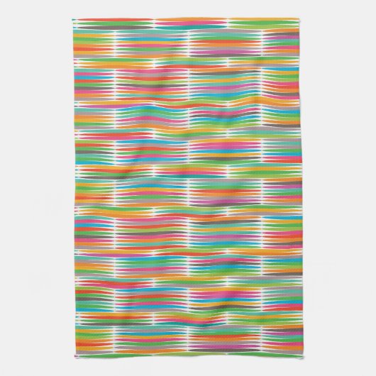 Abstract regenboogdruppels patroon theedoek (Verticaal)