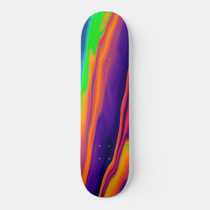 Abstract regenboogholografisch inktpatroon persoonlijk skateboard