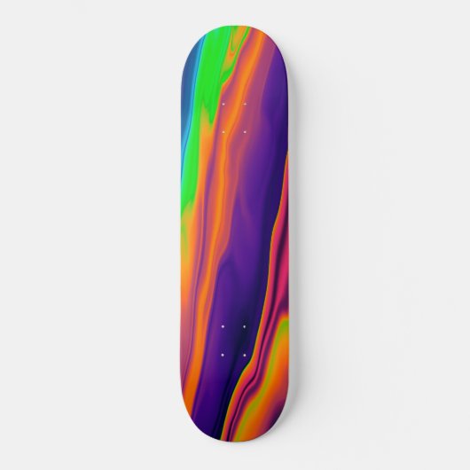 Abstract regenboogholografisch inktpatroon persoonlijk skateboard (Voorkant)