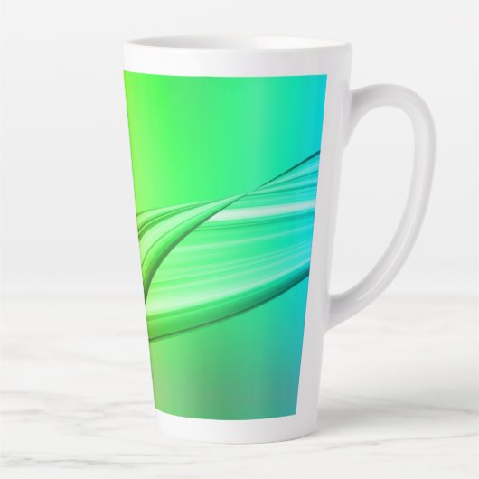 Abstract regenboogkleuren banner latte mok (Rechts)
