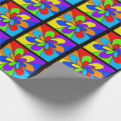 Abstract regenboogkleurig bloemontwerp cadeaupapier (Hoek)