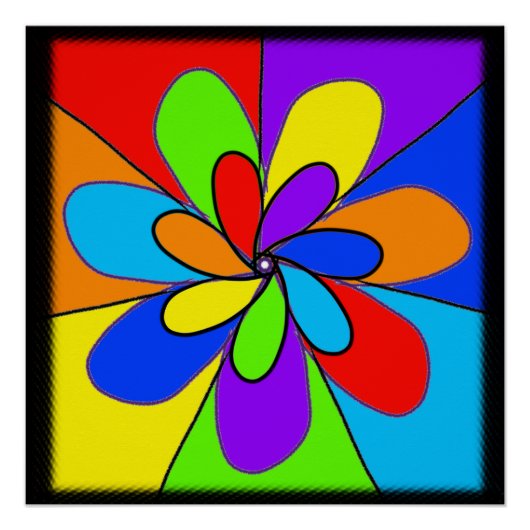 Abstract regenboogkleurig bloemontwerp perfect poster (Voorkant)