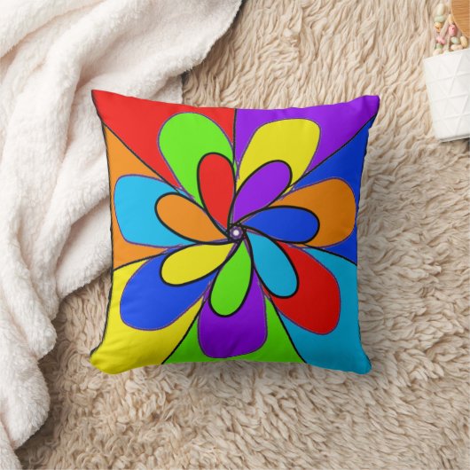 Abstract regenboogkleurig Sierkussen (Deken)