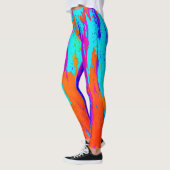 Abstract regenboogkleurpenseelstreekverfpatroon leggings (Links)