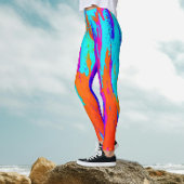 Abstract regenboogkleurpenseelstreekverfpatroon leggings