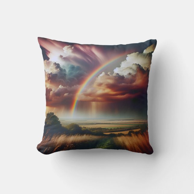 Abstract regenboogkussen 🌈✨ kussen (Voorkant)