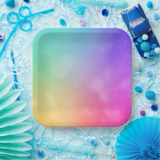 Abstract regenboogontwerp papieren bordje (Feest)