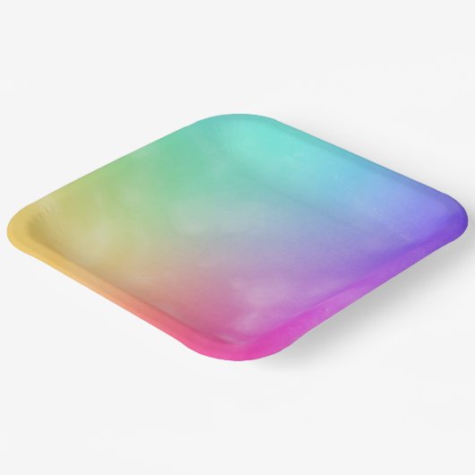 Abstract regenboogontwerp papieren bordje (Gebogen)