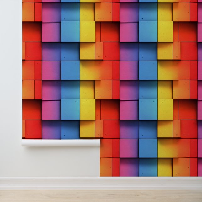 Abstract regenboogpatroon behang (Applicatie)