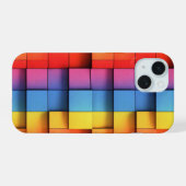 Abstract Regenboogpatroon iPhone 15 Case (Achterkant horizontaal)