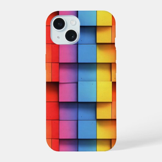 Abstract Regenboogpatroon iPhone 15 Case (Achterkant)