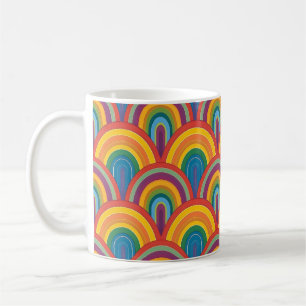 Abstract regenboogpatroon koffiemok