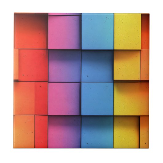 Abstract regenboogpatroon tegeltje (Voorkant)