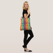 Abstract regenboogpatroon tote bag (Op model)