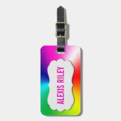 abstract regenboogprisma met schuine label bagagelabel (Voorkant verticaal)