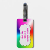 abstract regenboogprisma met schuine label bagagelabel (Achterkant verticaal)