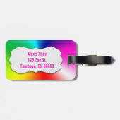 abstract regenboogprisma met schuine label bagagelabel (Achterkant horizontaal)