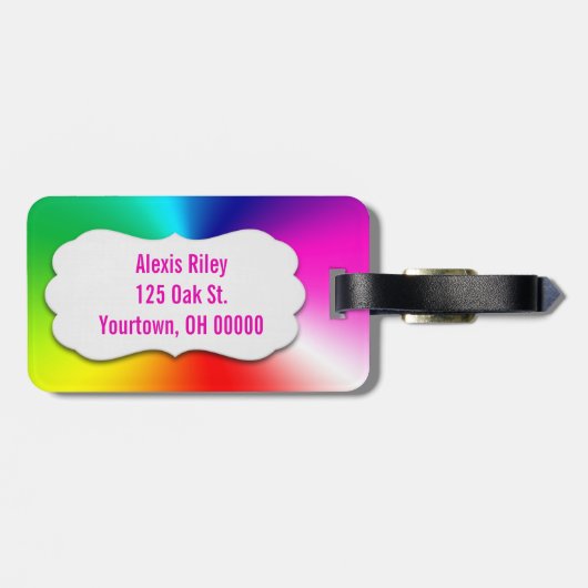 abstract regenboogprisma met schuine label bagagelabel (Achterkant horizontaal)