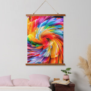 Abstract regenboogtrilling moderne zwerveling hangend wandkleed