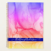 Abstract regenboogvloeistofpatroonjaar planner (Voorkant)