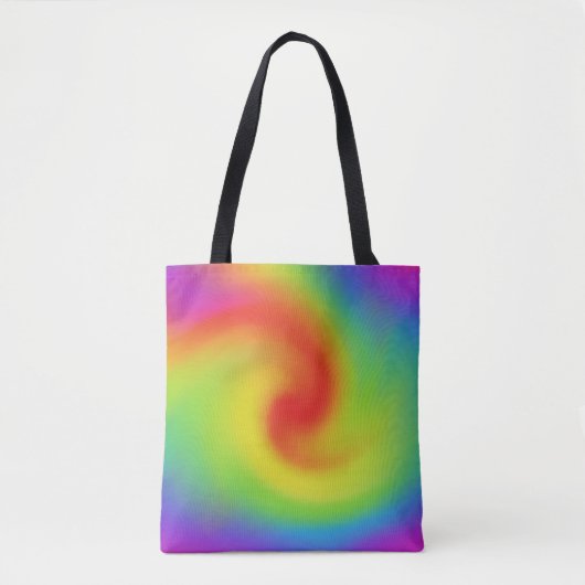 Abstract regenboogwervelwerk tote bag (Voorkant)