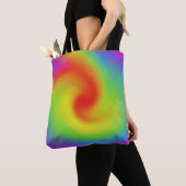 Abstract regenboogwervelwerk tote bag (Dichtbij)