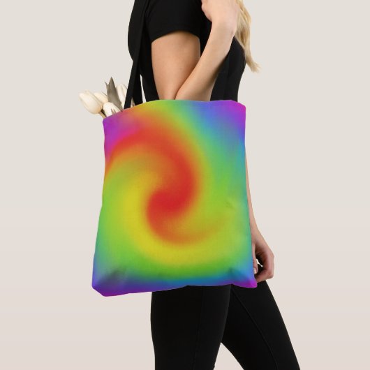 Abstract regenboogwervelwerk tote bag (Dichtbij)