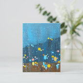 Abstract regenschilderij briefkaart (Staand voorkant)