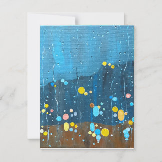 Abstract regenschilderij briefkaart