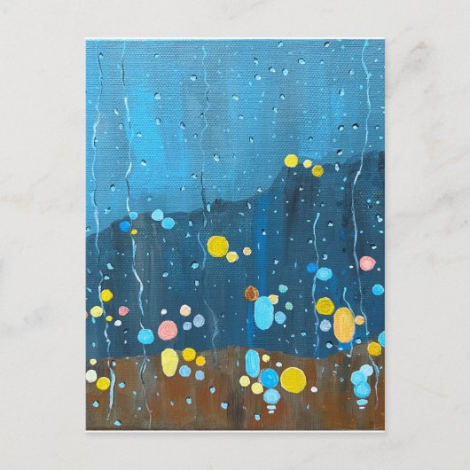 Abstract regenschilderij briefkaart (Voorkant)