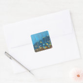 Abstract regenschilderij vierkante sticker (Envelop)