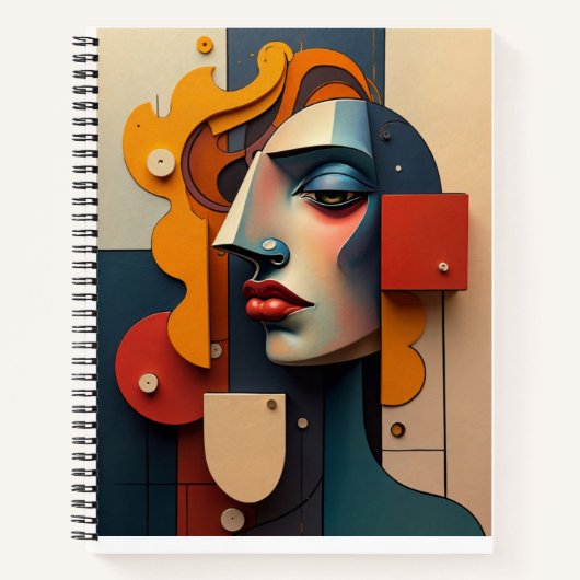 Abstract rendering of a woman's face notitieboek (Voorkant)