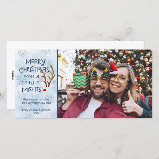 Abstract rendier met rode neus, van buitenbeentjes feestdagenkaart (Voorkant / Achterkant)