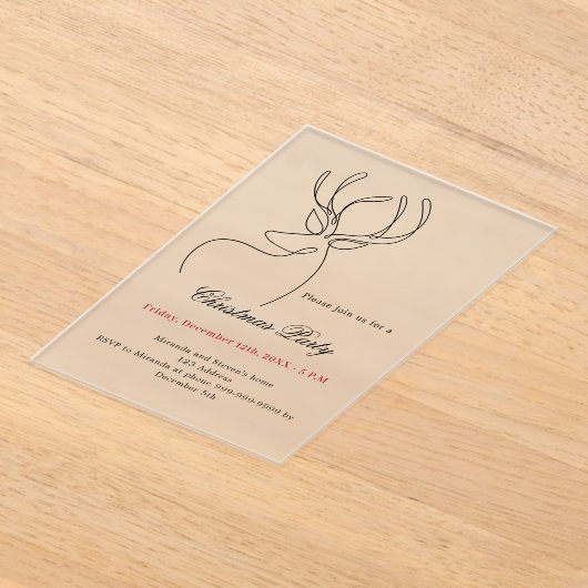 Abstract rendier moderne Frosted Christmas Party Acryl Uitnodigingen (Laagn)