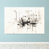 Abstract Restaurant Bar Scene - Canvas Afdruk (Insitu (Houten vloer))