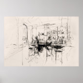 Abstract Restaurant Bar Scene - Poster (Voorkant)