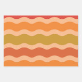 Abstract retro 70s groovy funky golven inpakpapier vel (Voorkant 3)